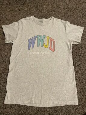 Women’s Short-Sleeve 'WWJD' Graphic Tee - Light Gray